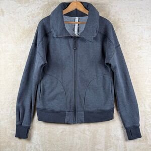 Lululemon Athletica Gray Full Zip Jacket Yoga Athleisure Women's Size 10